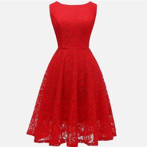 OBBUE Red Lace Dress Size M